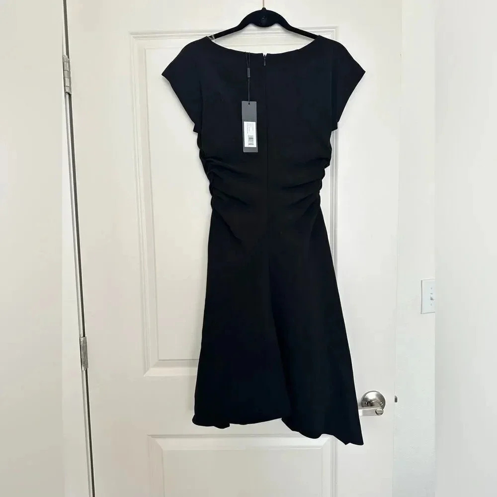 Halston Heritage Black Short Sleeve Dress Women’s Size 4 New NWT
